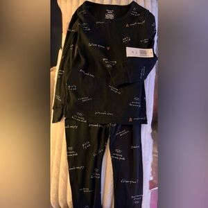 CARTER’S - Pajamas kids unisex black with Positive Messages Pattern- NWT